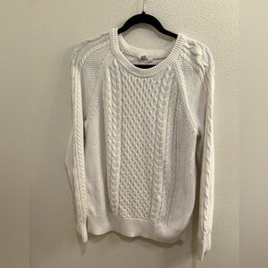 Gap White Knit Sweater Size Large